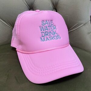 *NEW* SAVE WATER DRINK MARGS Pink Trucker Hat with Green